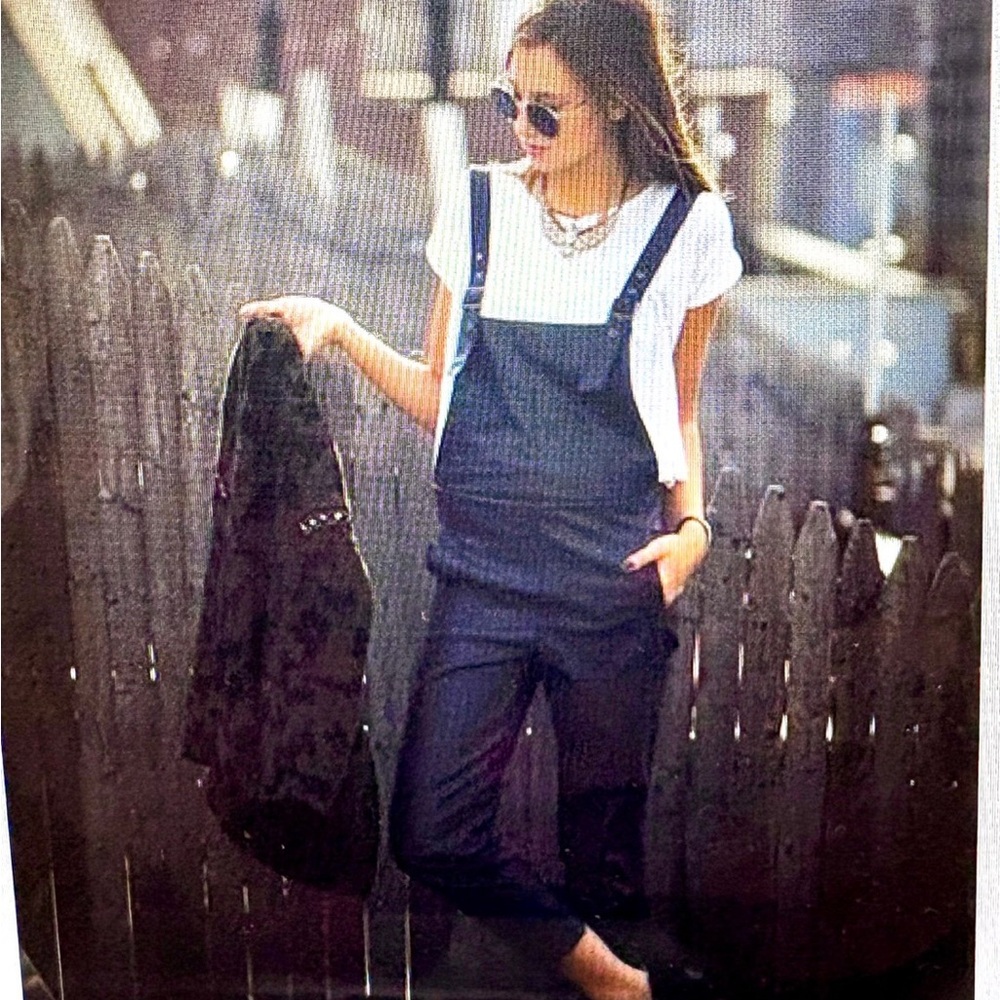 Wallflower black Cotton Jumpsuit Overalls drawstring waist M - Picture 5 of 11